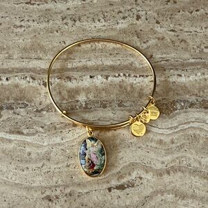 Gold Bangle Alex and Ani Guardian Angel Bracelet with Colorful Charm
